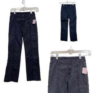 NEW FREE PEOPLE SZ 0 GREY NALCK ANKLE CHINOS